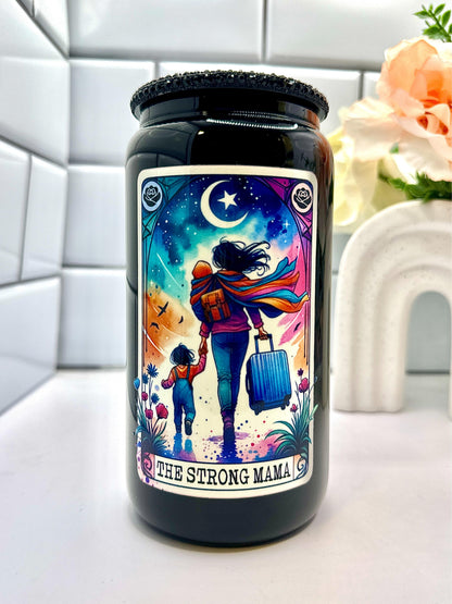 The Strong Momma Cup-Available In Multiple Colors-Includes Straw and Lid-Glass Cup-Portable-Reusable-Handwash libby