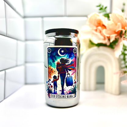 The Strong Momma Cup-Available In Multiple Colors-Includes Straw and Lid-Glass Cup-Portable-Reusable-Handwash libby