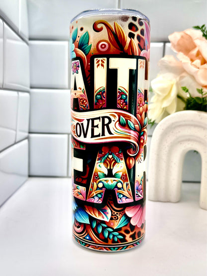 Faith Over Fear 20 oz Stainless Steel Tumbler - Bottle Drinkware vacuuminsulated