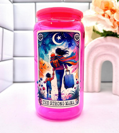 The Strong Momma Cup-Available In Multiple Colors-Includes Straw and Lid-Glass Cup-Portable-Reusable-Handwash libby