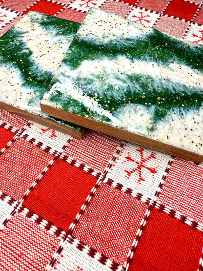 Resin and Wood Coasters Set of 2