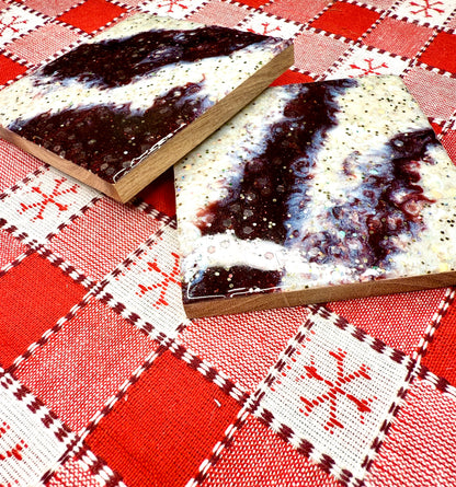 Resin and Wood Coasters Set of 2