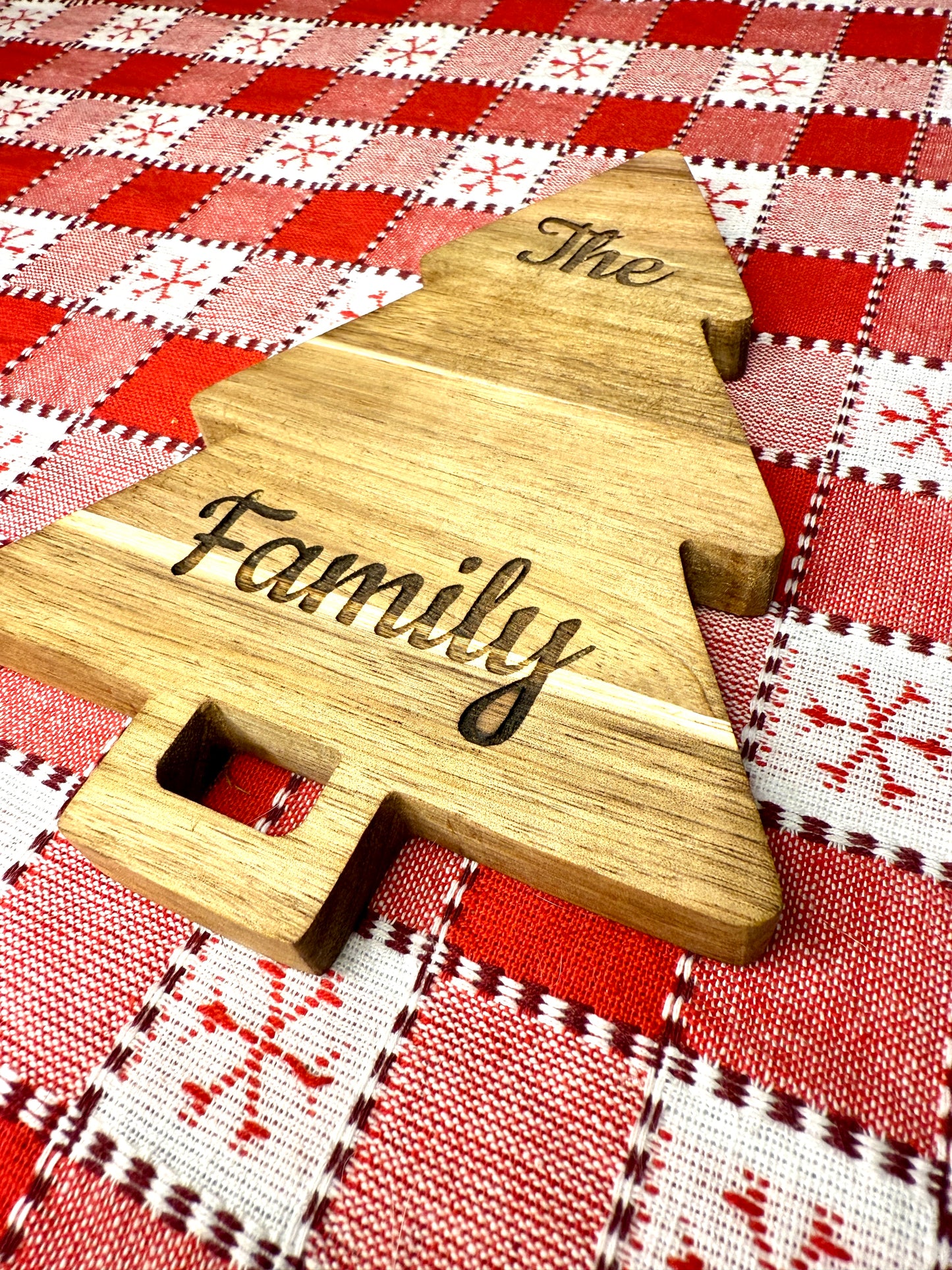 Christmas Tree Serving Board, Custom Engraved Charcuterie Tray
