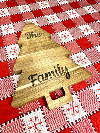 Christmas Tree Serving Board, Custom Engraved Charcuterie Tray
