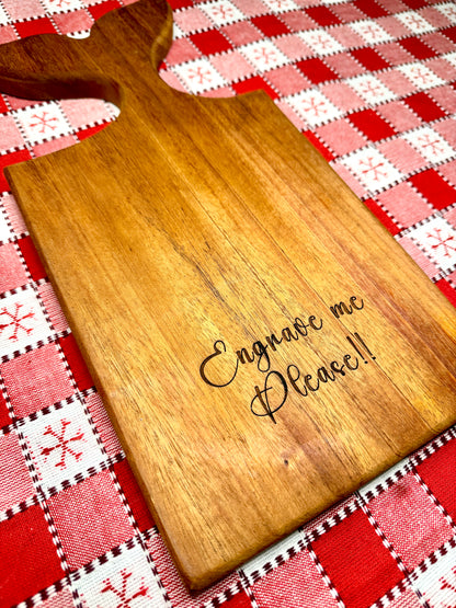 Custom Engraved Wood Boards With Text or Name or Design