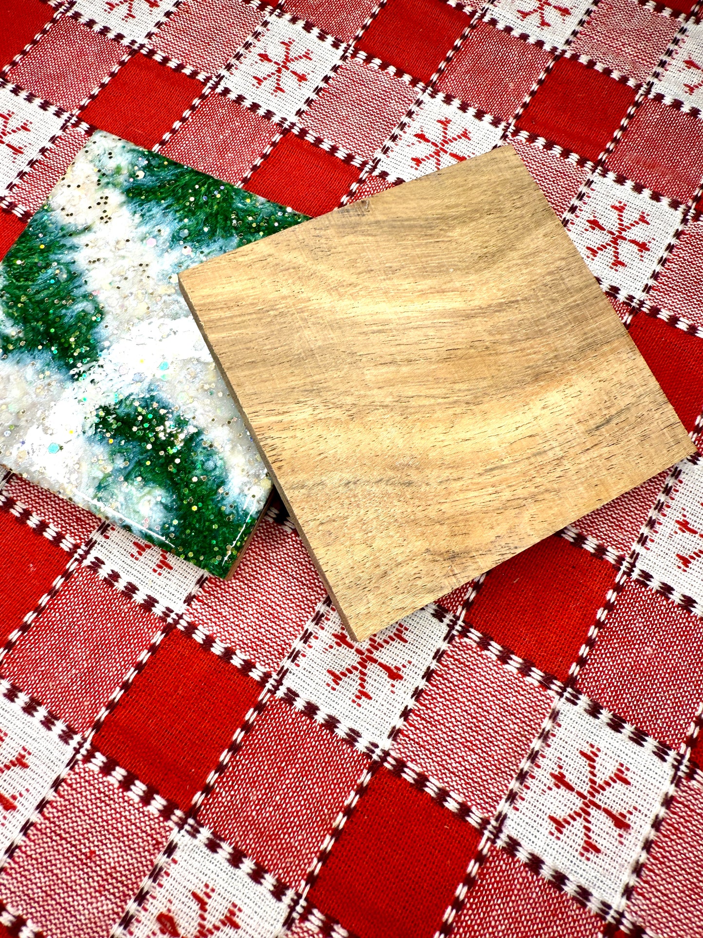 Resin and Wood Coasters Set of 2