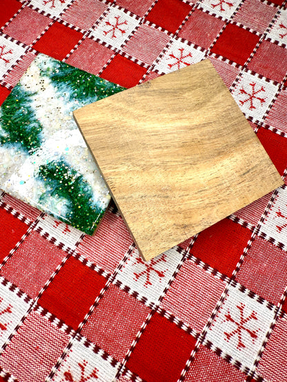 Resin and Wood Coasters Set of 2