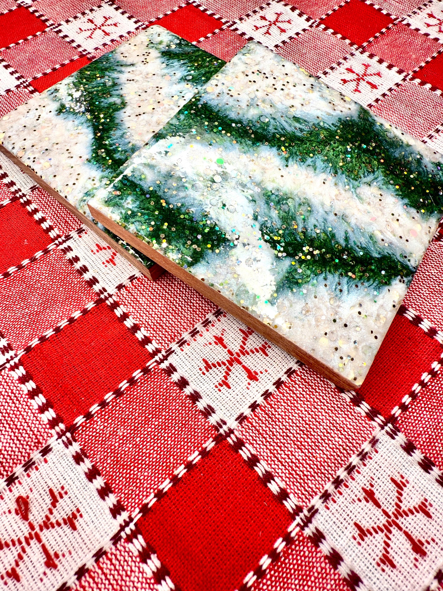 Resin and Wood Coasters Set of 2