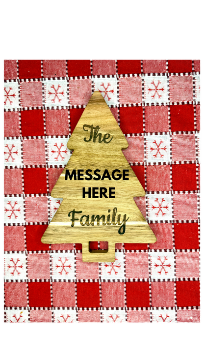 Christmas Tree Serving Board, Custom Engraved Charcuterie Tray
