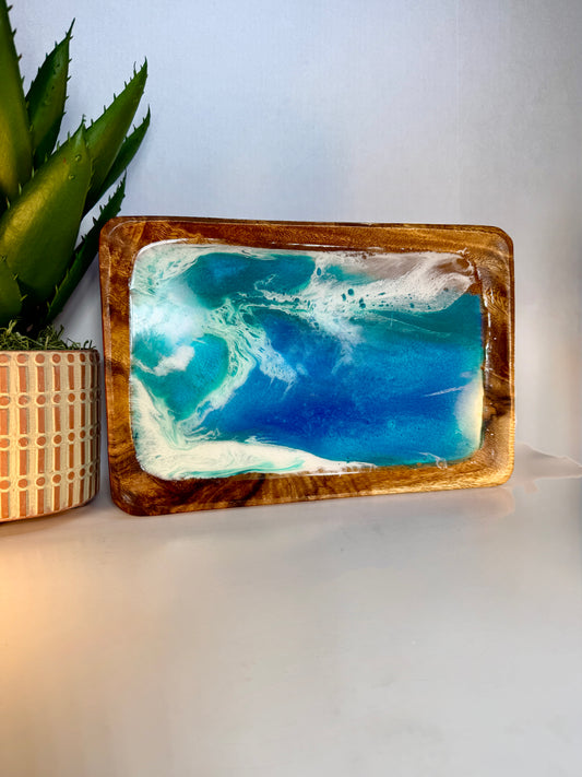 Resin Trinket Tray | Handmade Wooden Catchall | Resin Home Decor | Unique Gift Idea