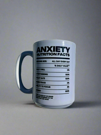 Anxiety 15 OZ Mug-Dishwasher and Microwave Safe-Mental Health-Drinkware Ceramic Coffee Cup