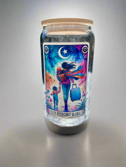 The Strong Momma Cup-Available In Multiple Colors-Includes Straw and Lid-Glass Cup-Portable-Reusable-Handwash libby