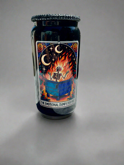 Emotional Dumpster Fire 16oz Glass Tumbler – Hilarious & Stylish Drinkware
