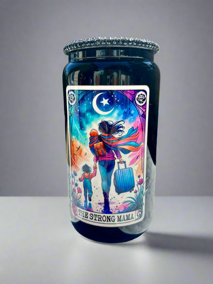 The Strong Momma Cup-Available In Multiple Colors-Includes Straw and Lid-Glass Cup-Portable-Reusable-Handwash libby