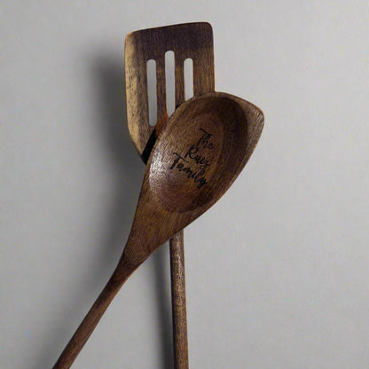 Custom Engraved Wood Spoon & Spatula Set