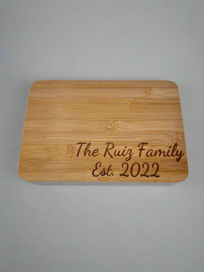Personalized Bamboo Cutting Board – Custom Family Name & Year Established