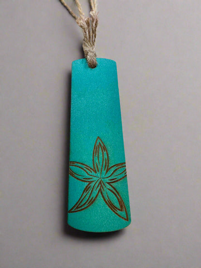 Engraved Wooden Bookmark – Sea Star Design with String