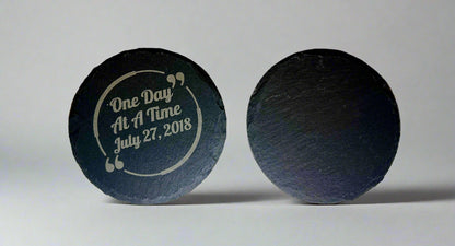 Personalized Slate Coaster Set – Custom Engraving Included (4 Pack)