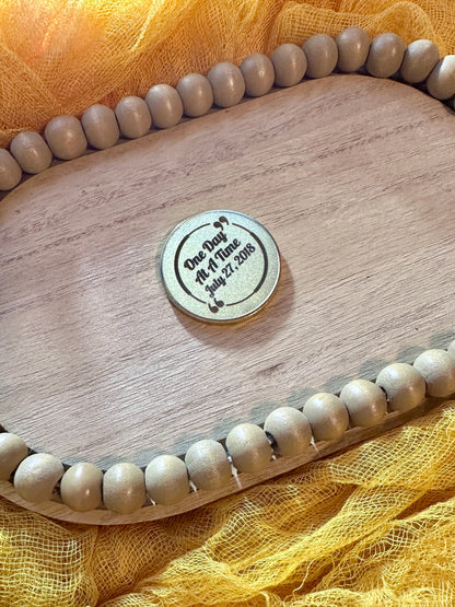 Custom Engraved Brass and Silver Sobriety Chips – Personalized with Your Milestones