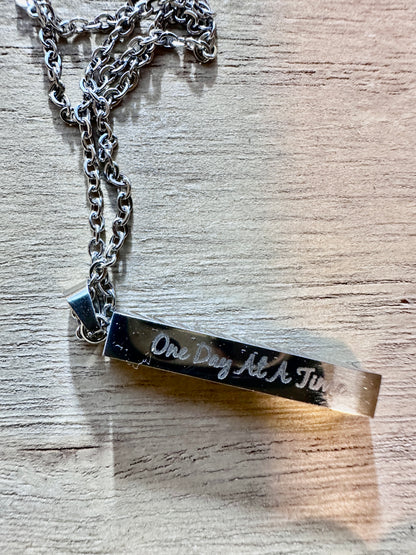 Custom Engraved Bar Necklace – Stainless Steel