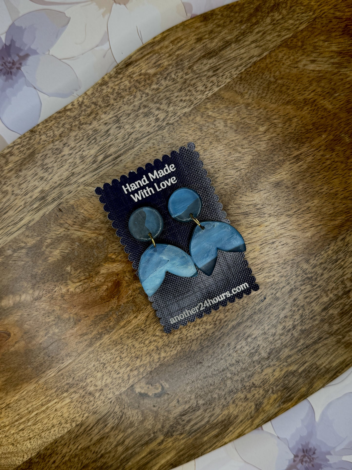 Ocean Smoke Earrings | Marbled Polymer Clay Dangles | Moody Cool-Tone Statement Jewelry