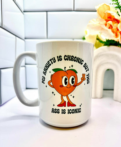 Anxiety 15 OZ Mug-Dishwasher and Microwave Safe-Mental Health Matters-Drinkware Ceramic Coffee Reuse Beverage