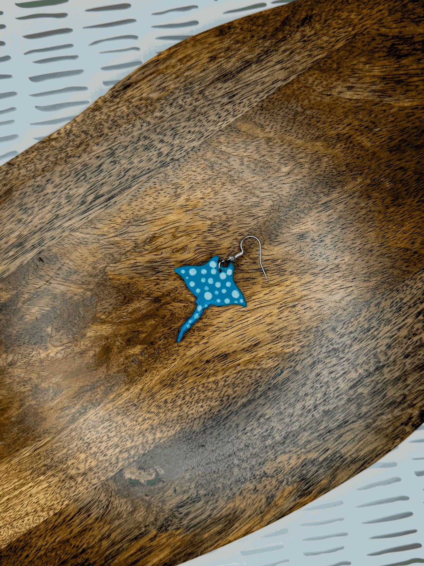 Eagle Ray Earrings | Polymer Clay Earrings | Coastal Jewelry | Ocean Animal Dangle Earrings