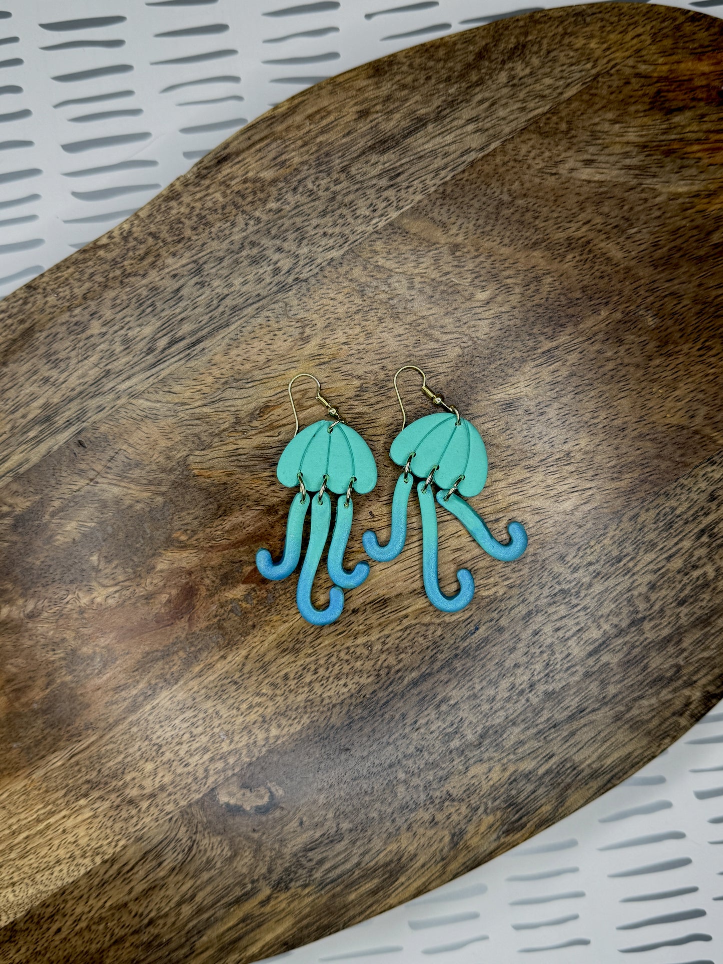 Jellyfish Earrings | Polymer Clay Dangle Earrings | Ocean Lovers Jewelry | Handmade Jellyfish Jewelry | Beachy Statement Earrings | Marine Life Accessories