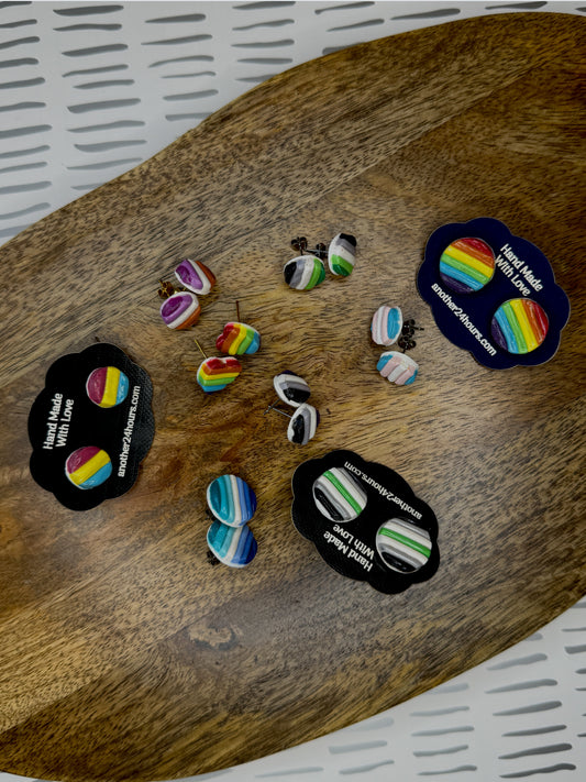 Pride Flag Earrings| Polymer Clay Earrings | LGBTQ+ Earrings | Pride Jewelry | Pride Statement Earrings|