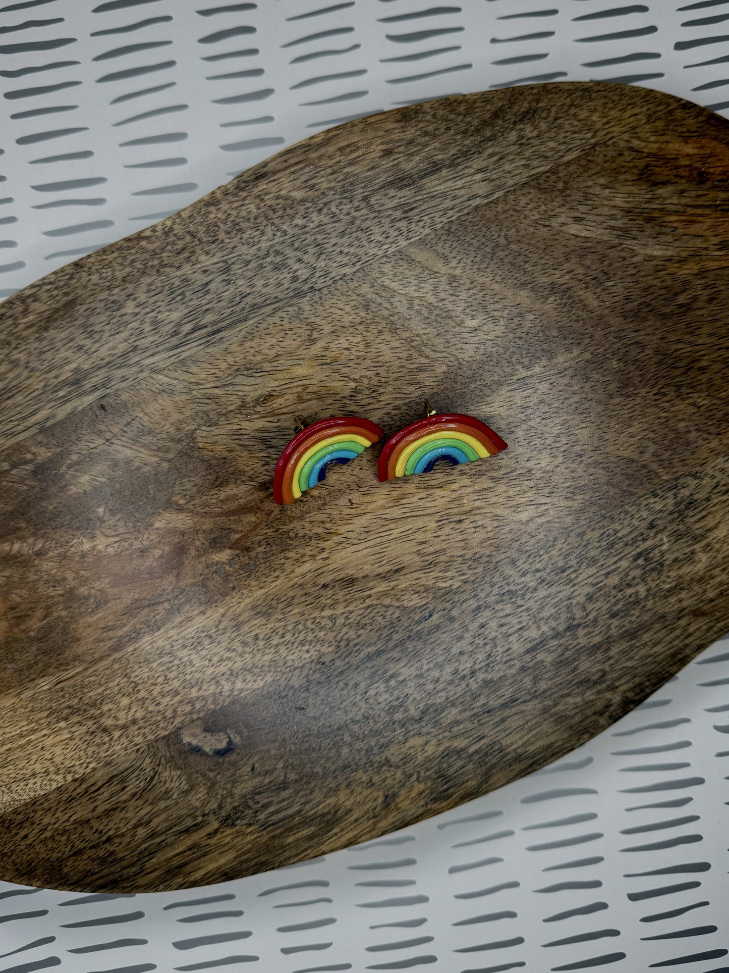 Mini Rainbow Pride Earrings | Polymer Clay Studs | LGBTQ+ Handmade Jewelry