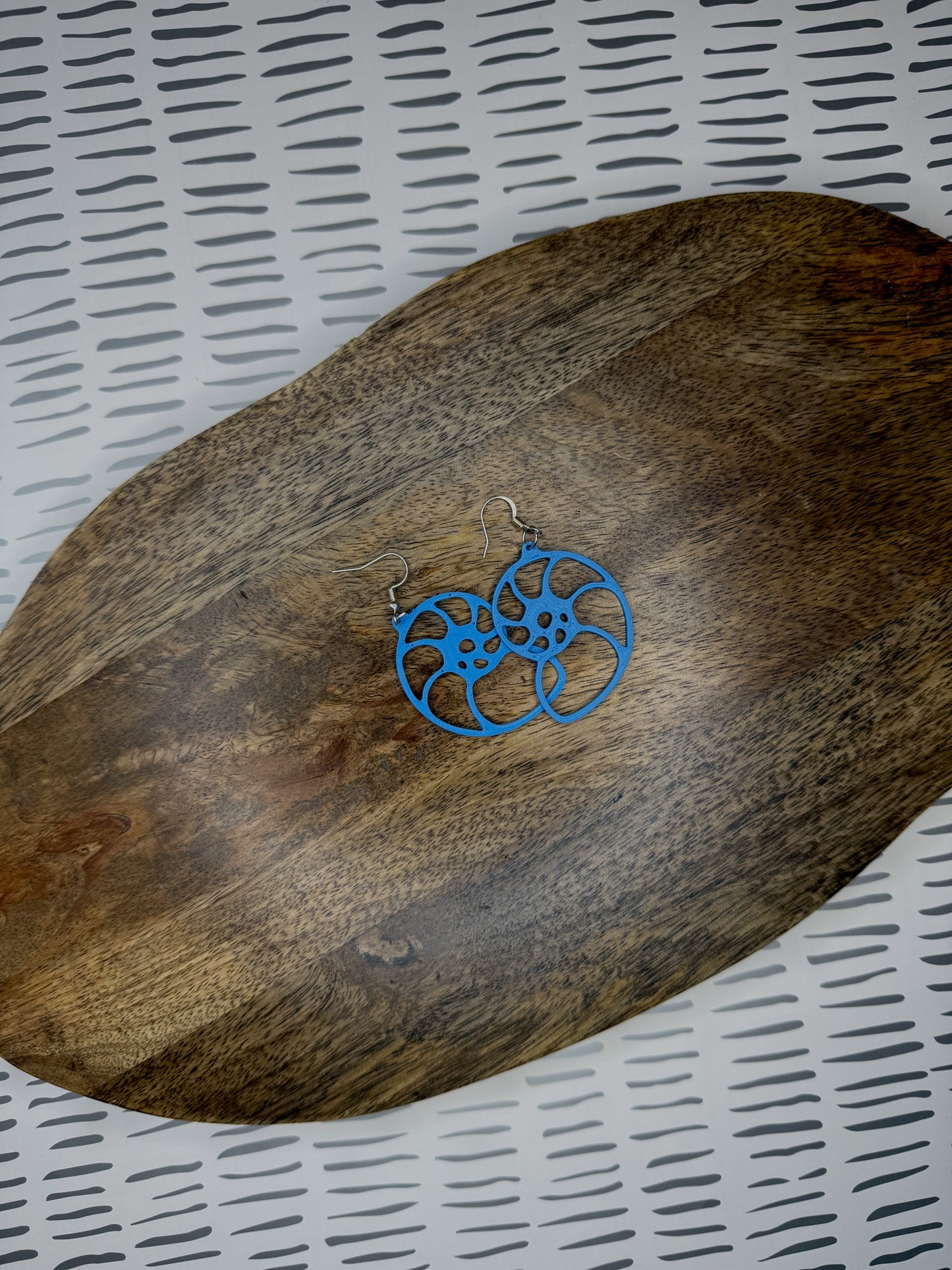 Nautilus Shell Earrings | Ocean-Inspired 3D Printed Jewelry | Blue Statement Earrings | Coastal Accessories