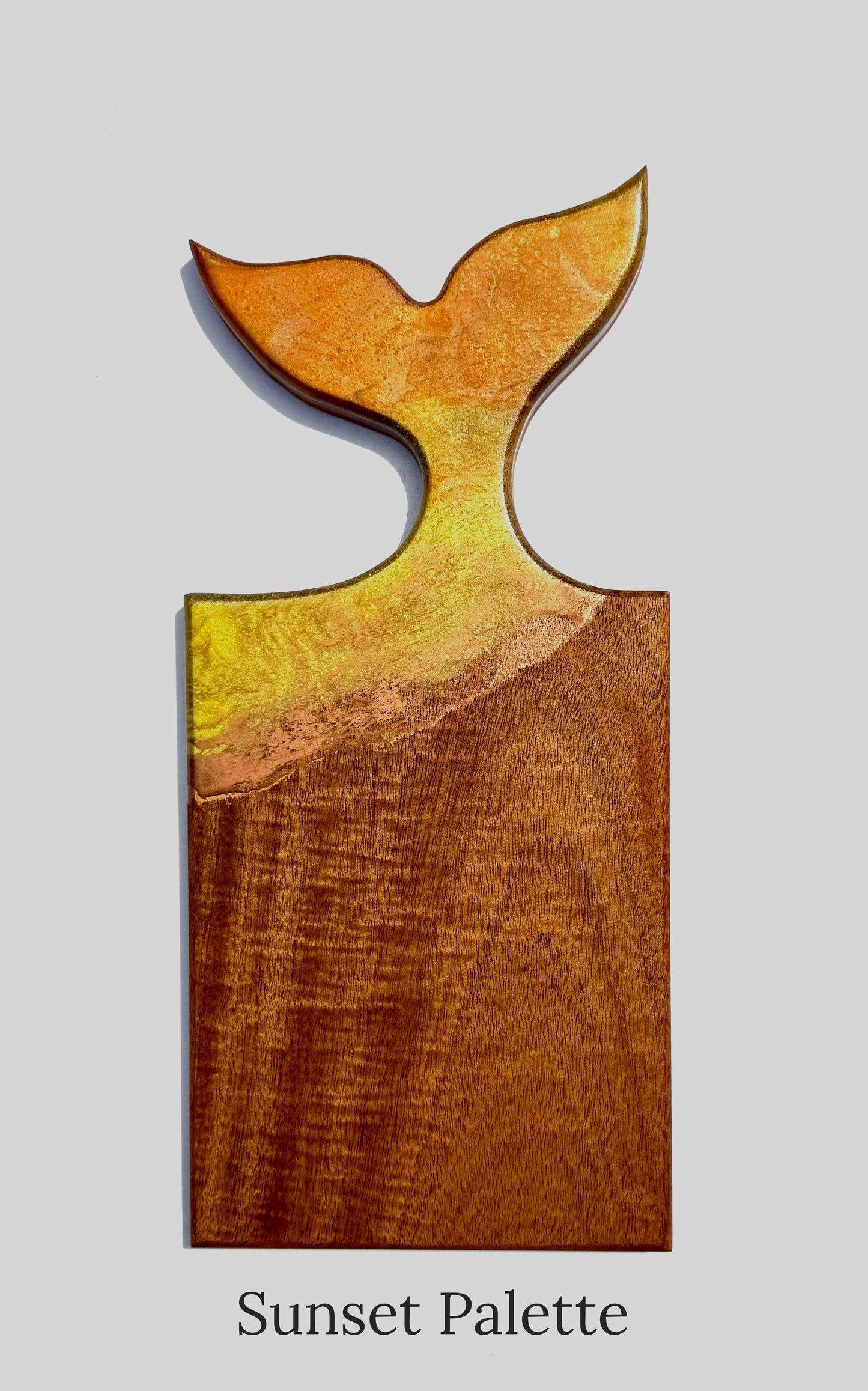 Whale Tail Serving Board | Handcrafted Mahogany & Resin | Custom Engraved Charcuterie Tray | Coastal Kitchen Statement