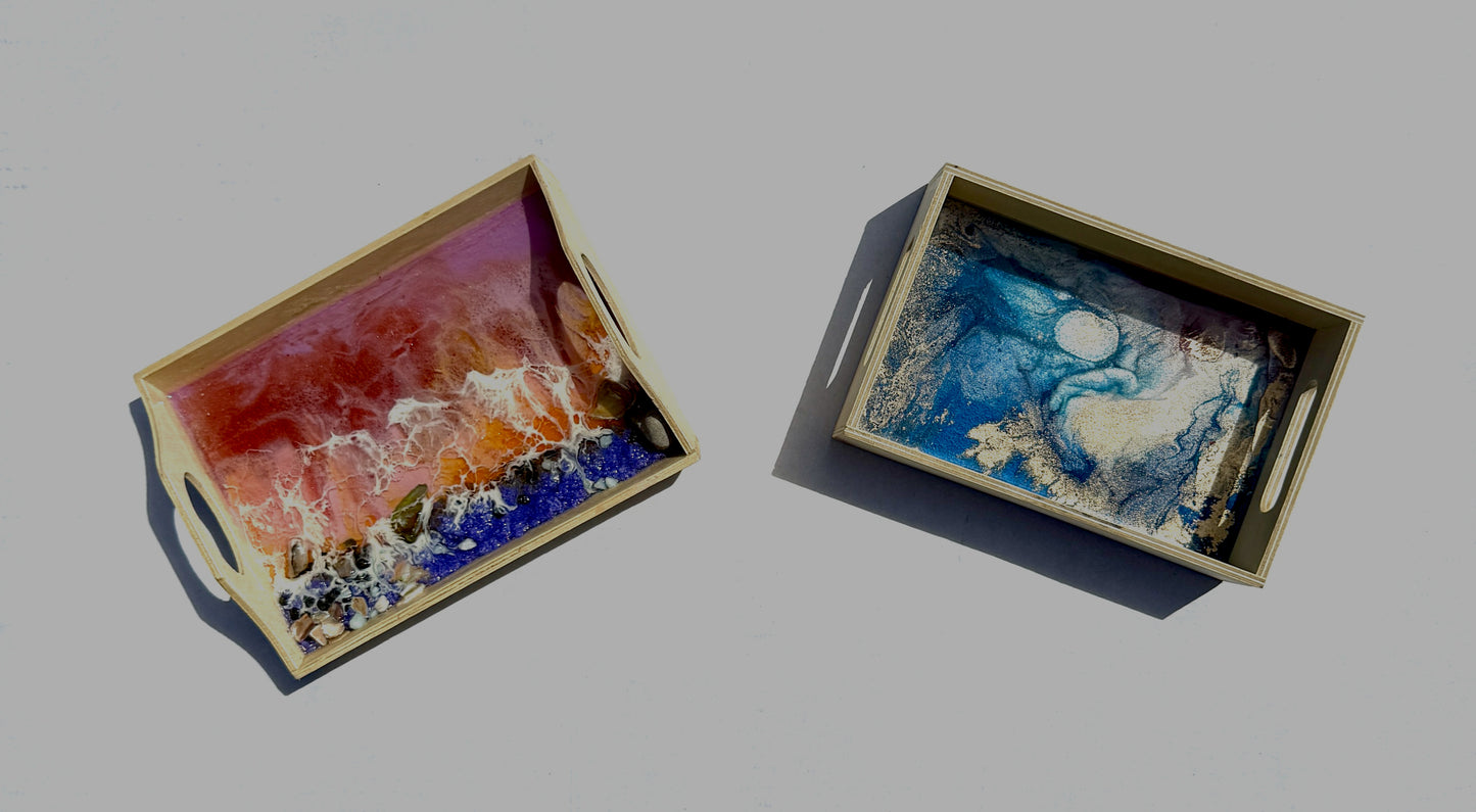Resin Trinket Tray | Jewelry Dish, Key Bowl, or Catch-All | Custom Design, Flared or Square Style