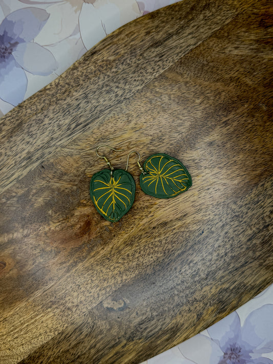 Tropical Leaf Earrings | Polymer Clay Dangles | Monstera & Pothos Plant Jewelry