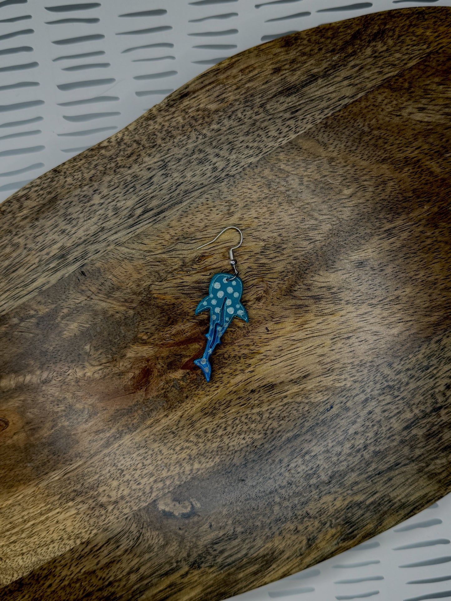 Whale Shark Earrings | Polymer Clay Earrings | Ocean Lovers Jewelry | Handmade Shark Earrings | Beachy Statement Jewelry | Marine Animal Dangles