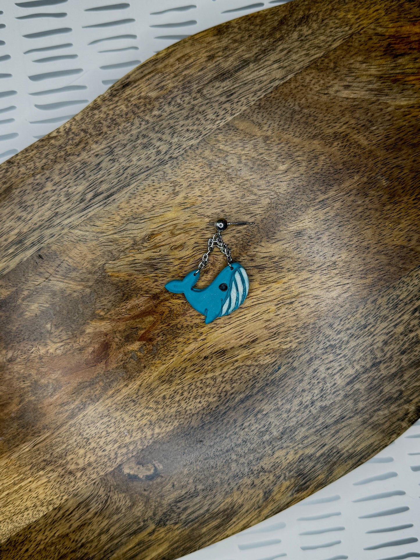 Whale Stud Earrings | Polymer Clay Earrings | Ocean Lovers Jewelry | Cute Whale Earrings | Handmade Marine Animal Studs |
