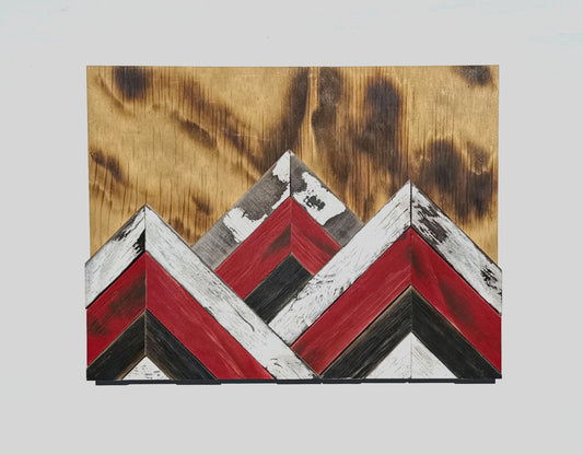 Handmade Wooden Mosaic Wall Art | Rustic Geometric Wall Decor