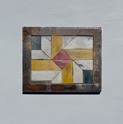 Handmade Wooden Mosaic Wall Art | Rustic Geometric Wall Decor