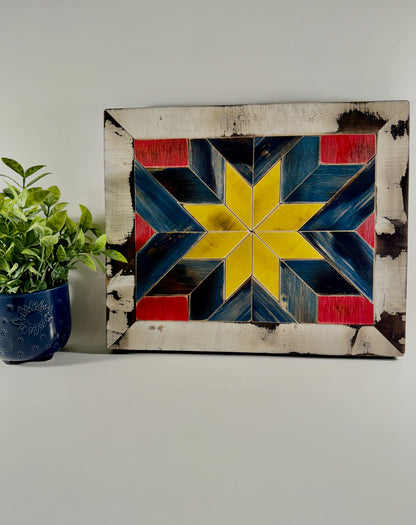 Handmade Wooden Mosaic Wall Art | Rustic Geometric Wall Decor